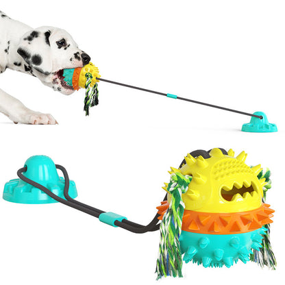 Pet Supplies Manufacturer Wholesale Company New Hot Amazon Dog Sound Leaking Food Toy Suction Cup Pull Rope Ball