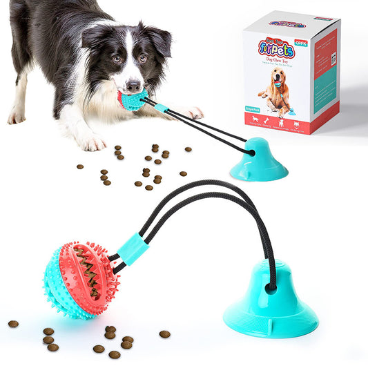 Pet Supplies Manufacturer Wholesale Company New Hot Amazon Dog Sound Leaking Food Toy Suction Cup Pull Rope Ball