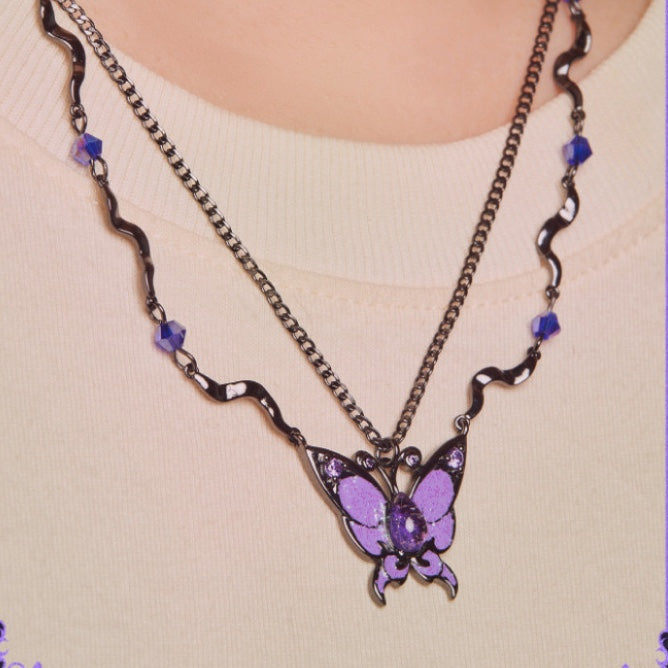 New Black Magic Butterfly Dance Necklace∣Balala Little Fairy Series Fashionable Versatile Elegant Exquisite Gift