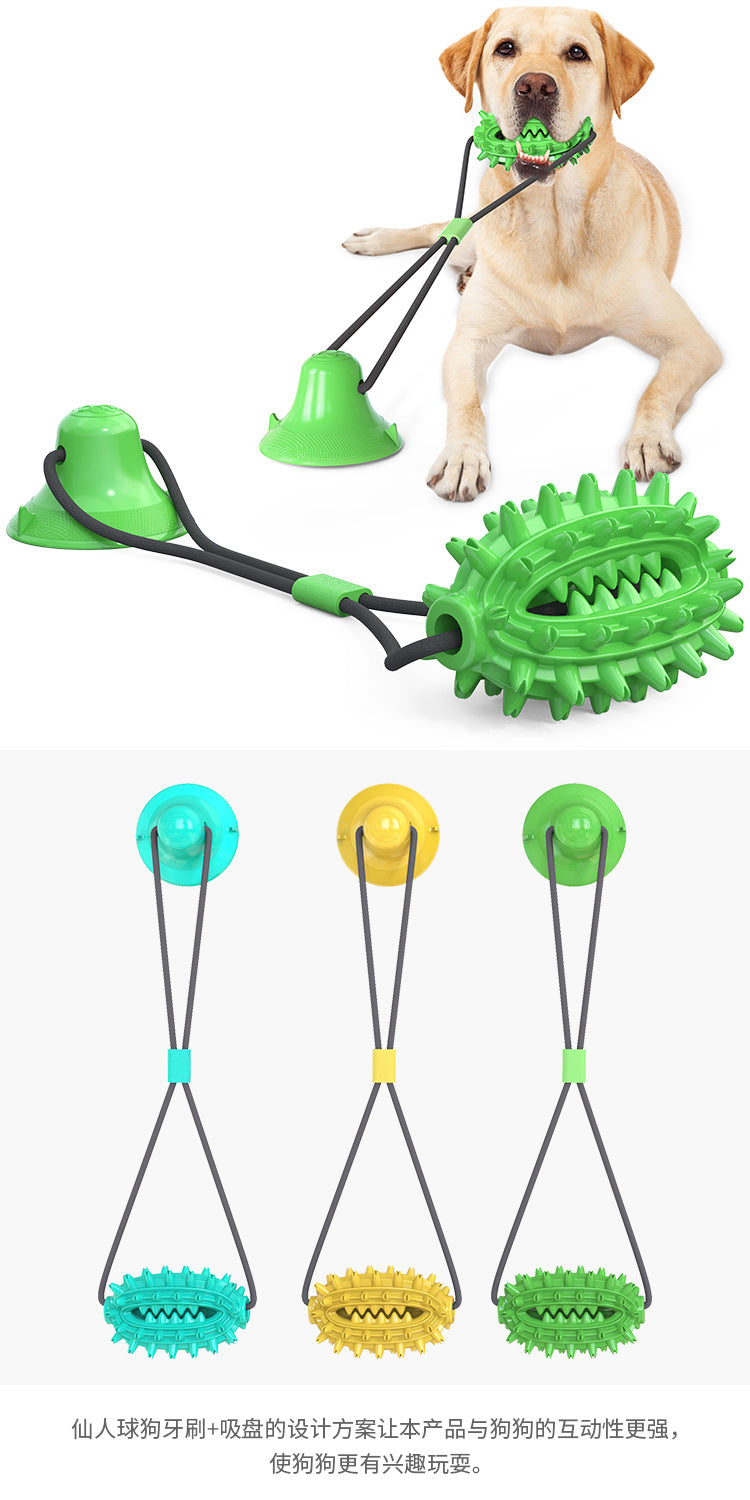 Pet Supplies Manufacturer Wholesale Company New Hot Amazon Dog Sound Leaking Food Toy Suction Cup Pull Rope Ball
