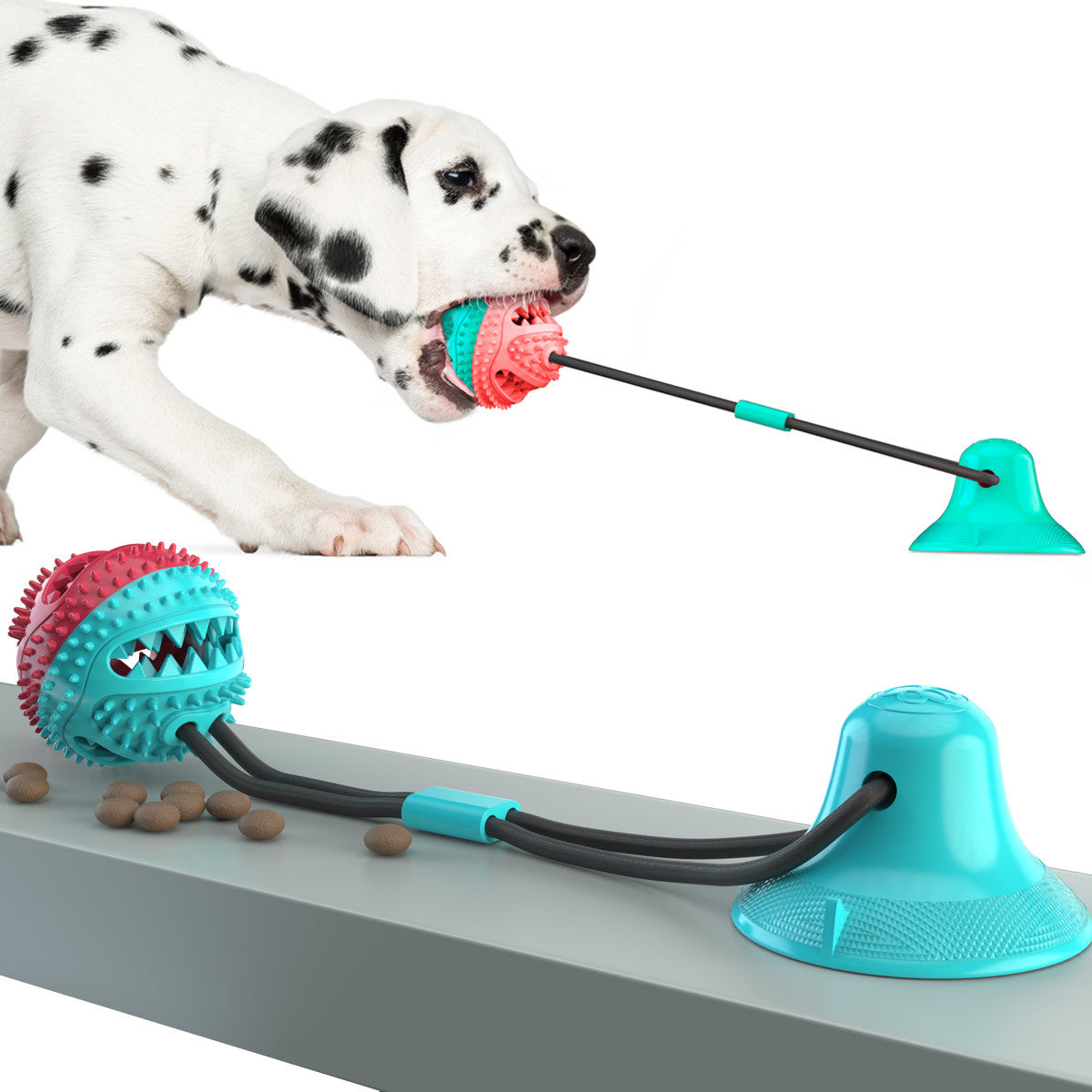 Pet Supplies Manufacturer Wholesale Company New Hot Amazon Dog Sound Leaking Food Toy Suction Cup Pull Rope Ball