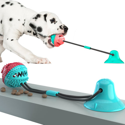 Pet Supplies Manufacturer Wholesale Company New Hot Amazon Dog Sound Leaking Food Toy Suction Cup Pull Rope Ball
