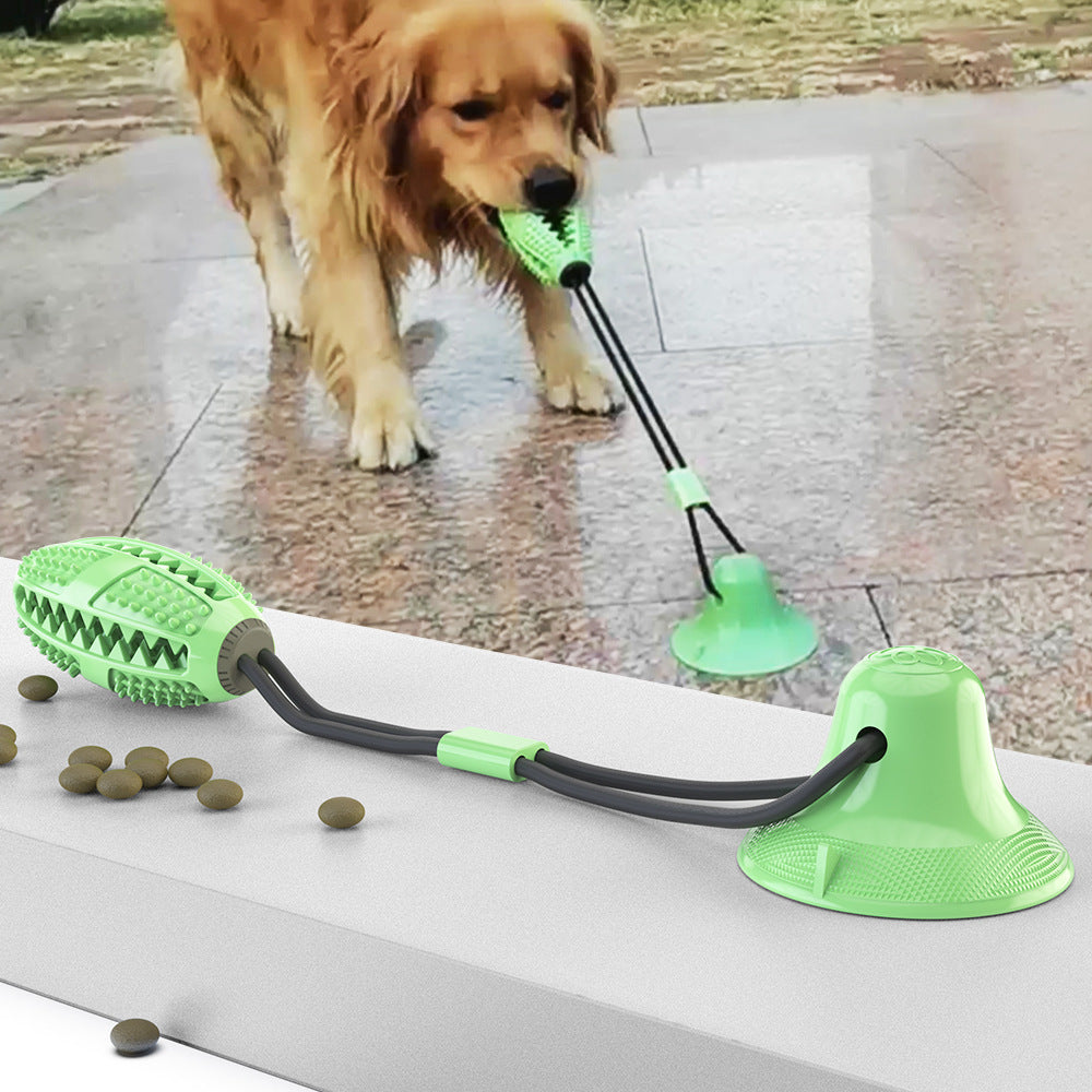 Pet Supplies Manufacturer Wholesale Company New Hot Amazon Dog Sound Leaking Food Toy Suction Cup Pull Rope Ball