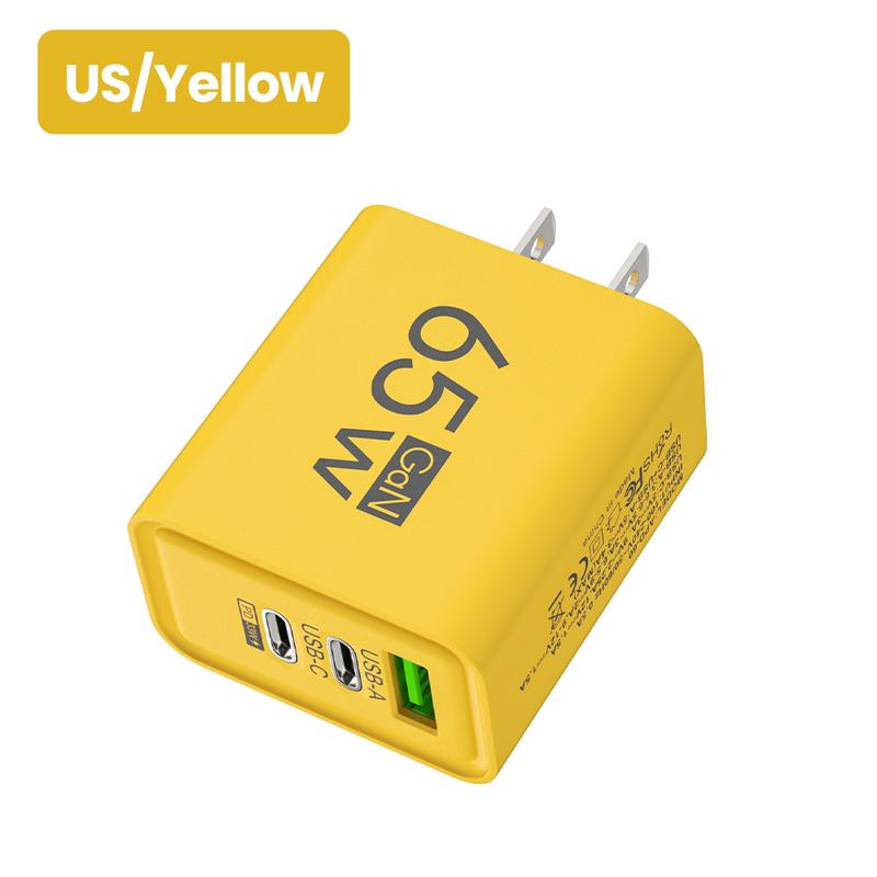 Elough Charger 65W multi port plug USB port charger QC3.0 fast charging suitable for Apple 15, Huawei, Samsung, Xiaomi phone charging head Cellphone Smartphone