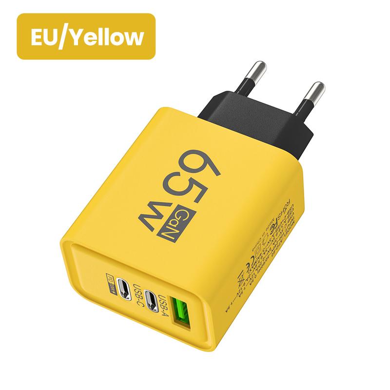 Elough Charger 65W multi port plug USB port charger QC3.0 fast charging suitable for Apple 15, Huawei, Samsung, Xiaomi phone charging head Cellphone Smartphone