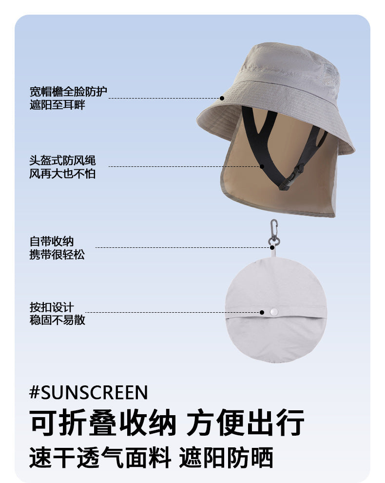 Sun Protection Surfing Hat Summer Men Outdoor Hiking Fishing Fisherman Hat Breathable Quick-Dry Sun Hat UV Protection Hat