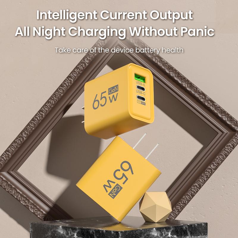 Elough Charger 65W multi port plug USB port charger QC3.0 fast charging suitable for Apple 15, Huawei, Samsung, Xiaomi phone charging head Cellphone Smartphone