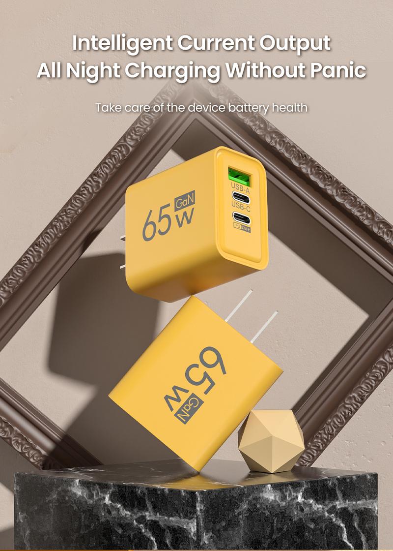 Elough Charger 65W multi port plug USB port charger QC3.0 fast charging suitable for Apple 15, Huawei, Samsung, Xiaomi phone charging head Cellphone Smartphone