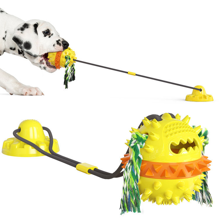 Pet Supplies Manufacturer Wholesale Company New Hot Amazon Dog Sound Leaking Food Toy Suction Cup Pull Rope Ball