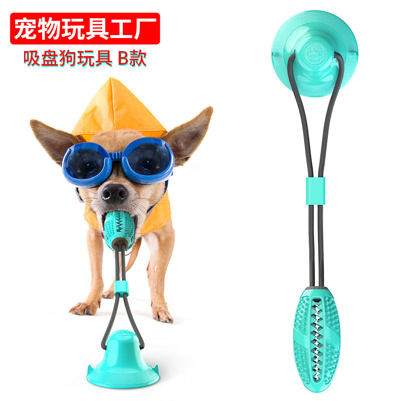 Pet Supplies Manufacturer Wholesale Company New Hot Amazon Dog Sound Leaking Food Toy Suction Cup Pull Rope Ball