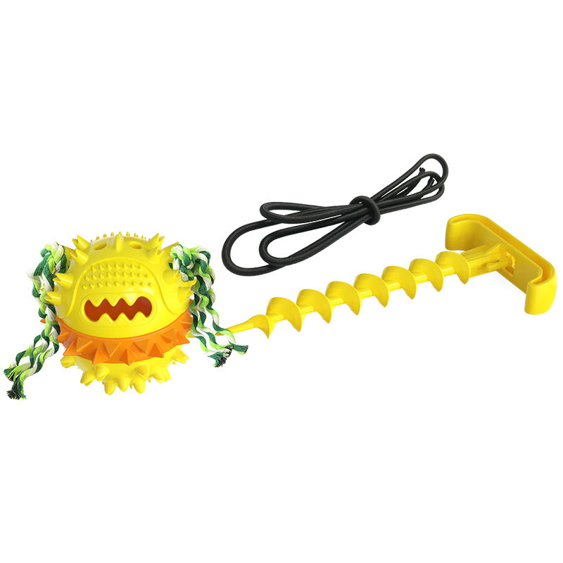 Pet Supplies Manufacturer Wholesale Company New Hot Amazon Dog Sound Leaking Food Toy Suction Cup Pull Rope Ball