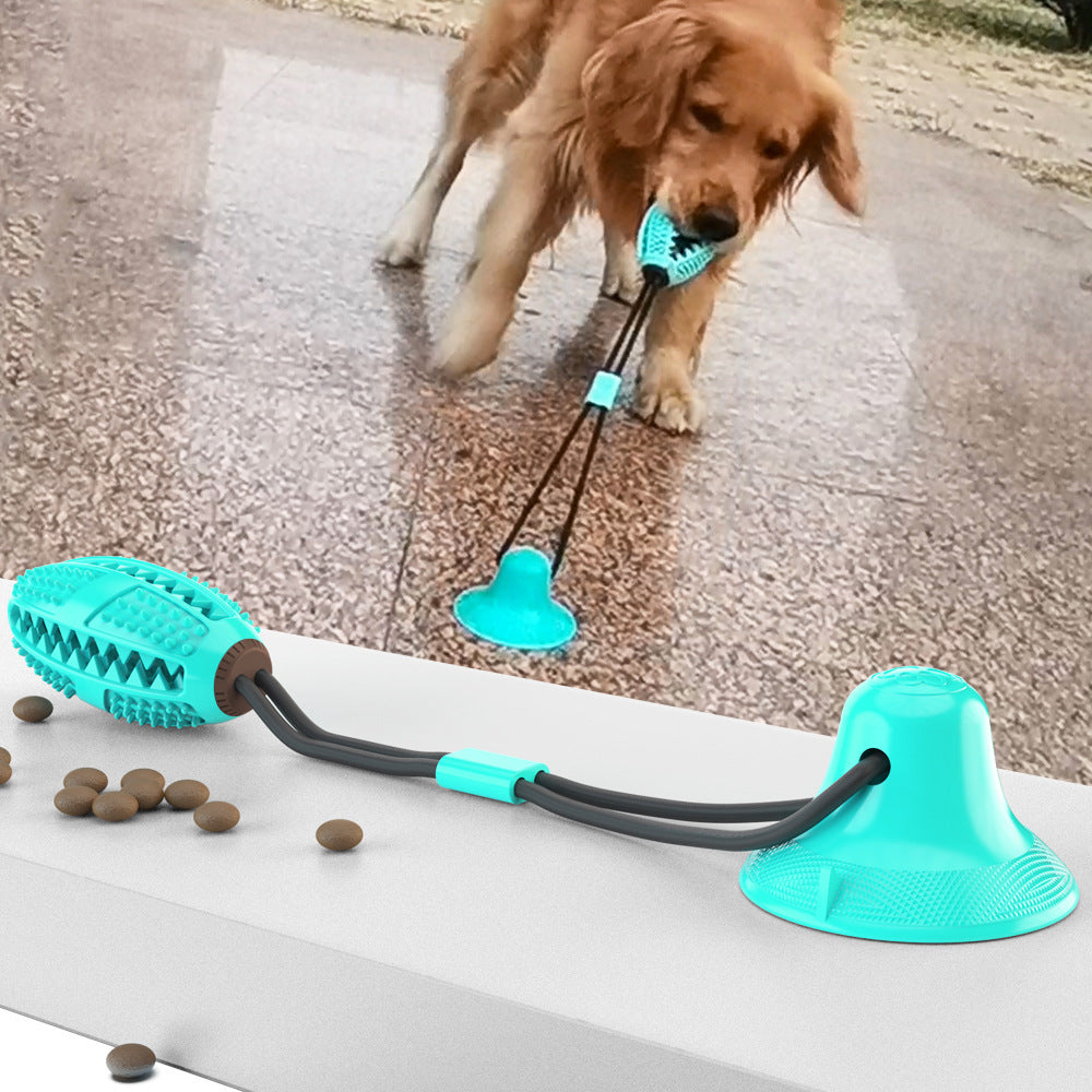 Pet Supplies Manufacturer Wholesale Company New Hot Amazon Dog Sound Leaking Food Toy Suction Cup Pull Rope Ball