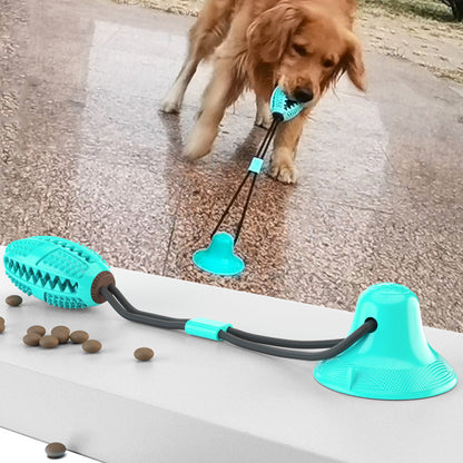 Pet Supplies Manufacturer Wholesale Company New Hot Amazon Dog Sound Leaking Food Toy Suction Cup Pull Rope Ball