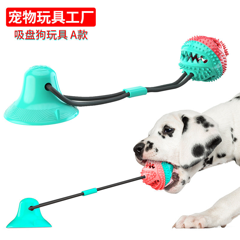 Pet Supplies Manufacturer Wholesale Company New Hot Amazon Dog Sound Leaking Food Toy Suction Cup Pull Rope Ball