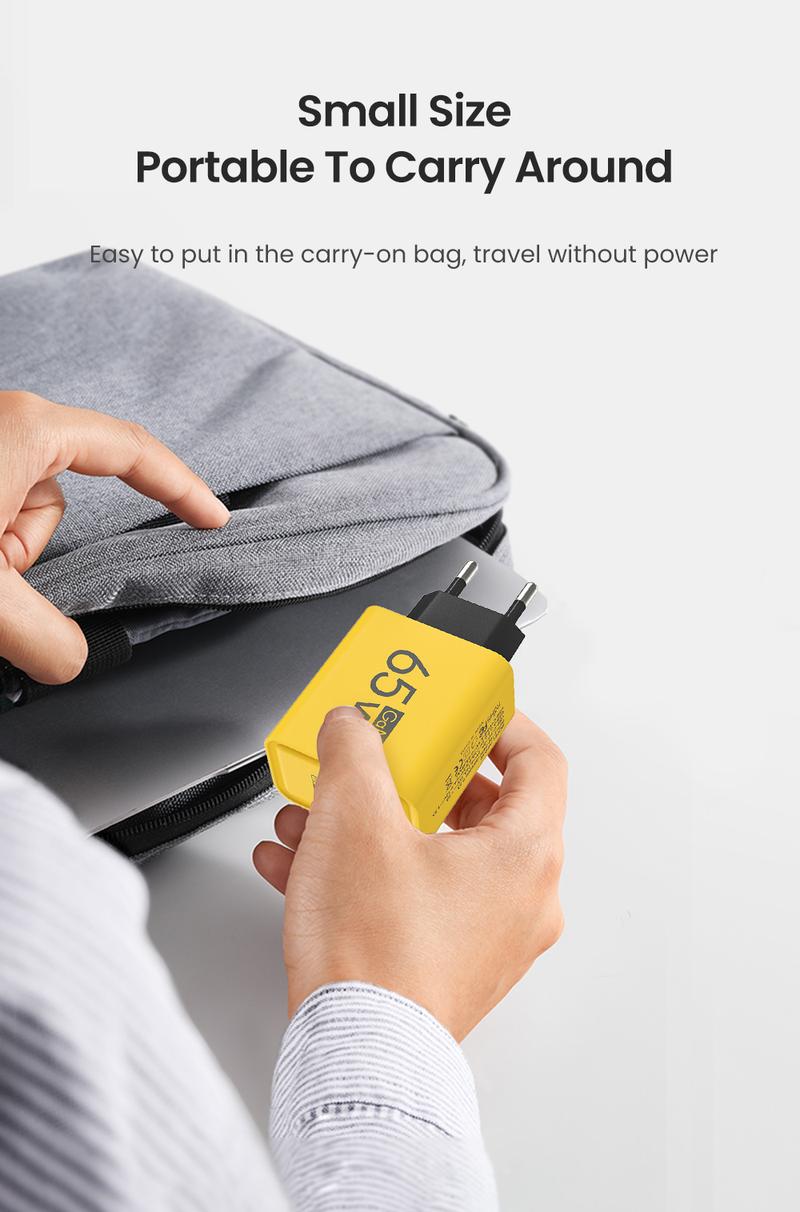 Elough Charger 65W multi port plug USB port charger QC3.0 fast charging suitable for Apple 15, Huawei, Samsung, Xiaomi phone charging head Cellphone Smartphone