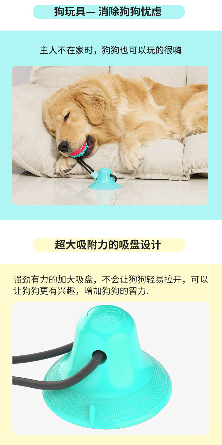 Pet Supplies Manufacturer Wholesale Company New Hot Amazon Dog Sound Leaking Food Toy Suction Cup Pull Rope Ball