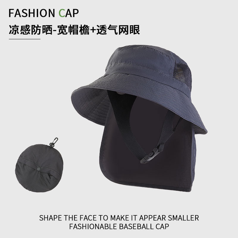Sun Protection Surfing Hat Summer Men Outdoor Hiking Fishing Fisherman Hat Breathable Quick-Dry Sun Hat UV Protection Hat