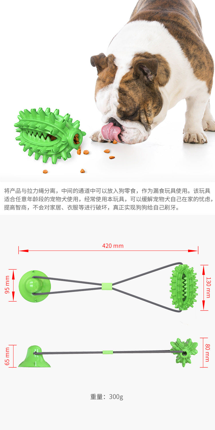 Pet Supplies Manufacturer Wholesale Company New Hot Amazon Dog Sound Leaking Food Toy Suction Cup Pull Rope Ball
