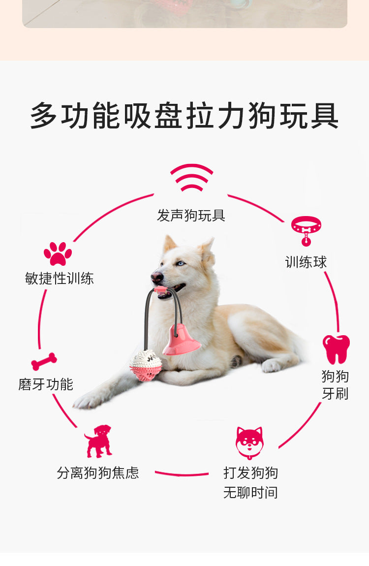 Pet Supplies Manufacturer Wholesale Company New Hot Amazon Dog Sound Leaking Food Toy Suction Cup Pull Rope Ball