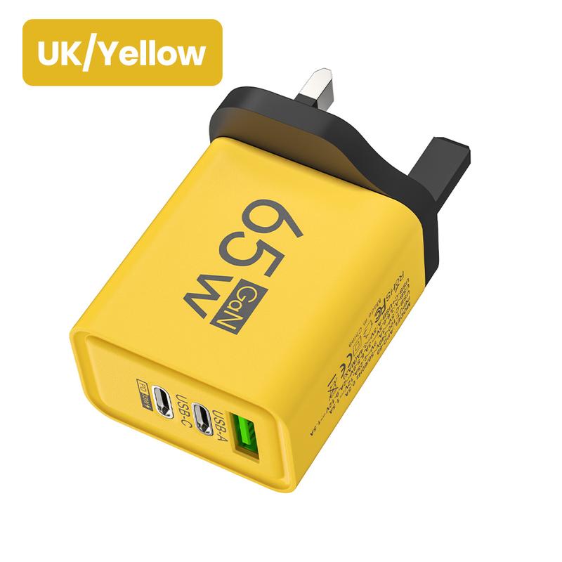 Elough Charger 65W multi port plug USB port charger QC3.0 fast charging suitable for Apple 15, Huawei, Samsung, Xiaomi phone charging head Cellphone Smartphone