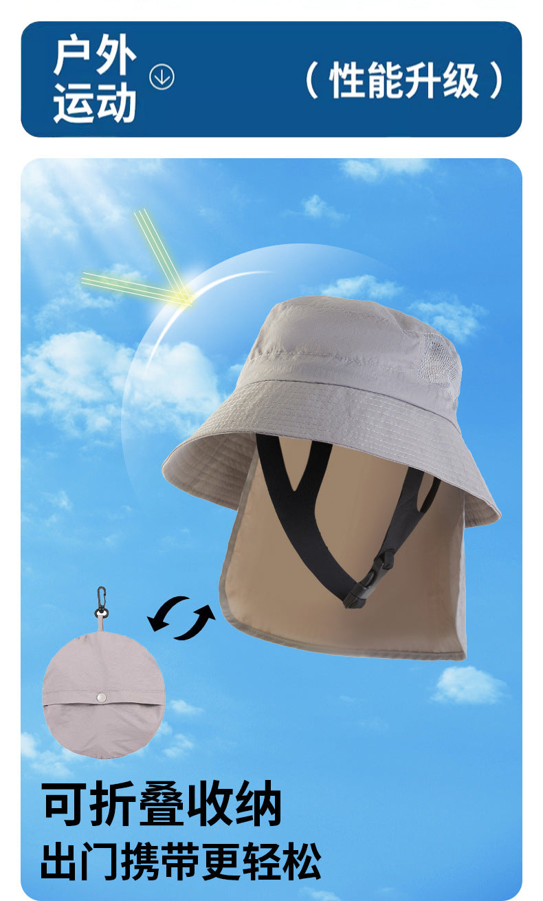 Sun Protection Surfing Hat Summer Men Outdoor Hiking Fishing Fisherman Hat Breathable Quick-Dry Sun Hat UV Protection Hat