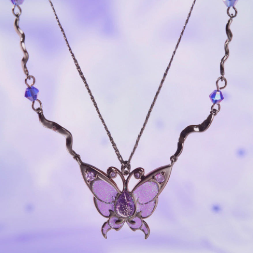 New Black Magic Butterfly Dance Necklace∣Balala Little Fairy Series Fashionable Versatile Elegant Exquisite Gift