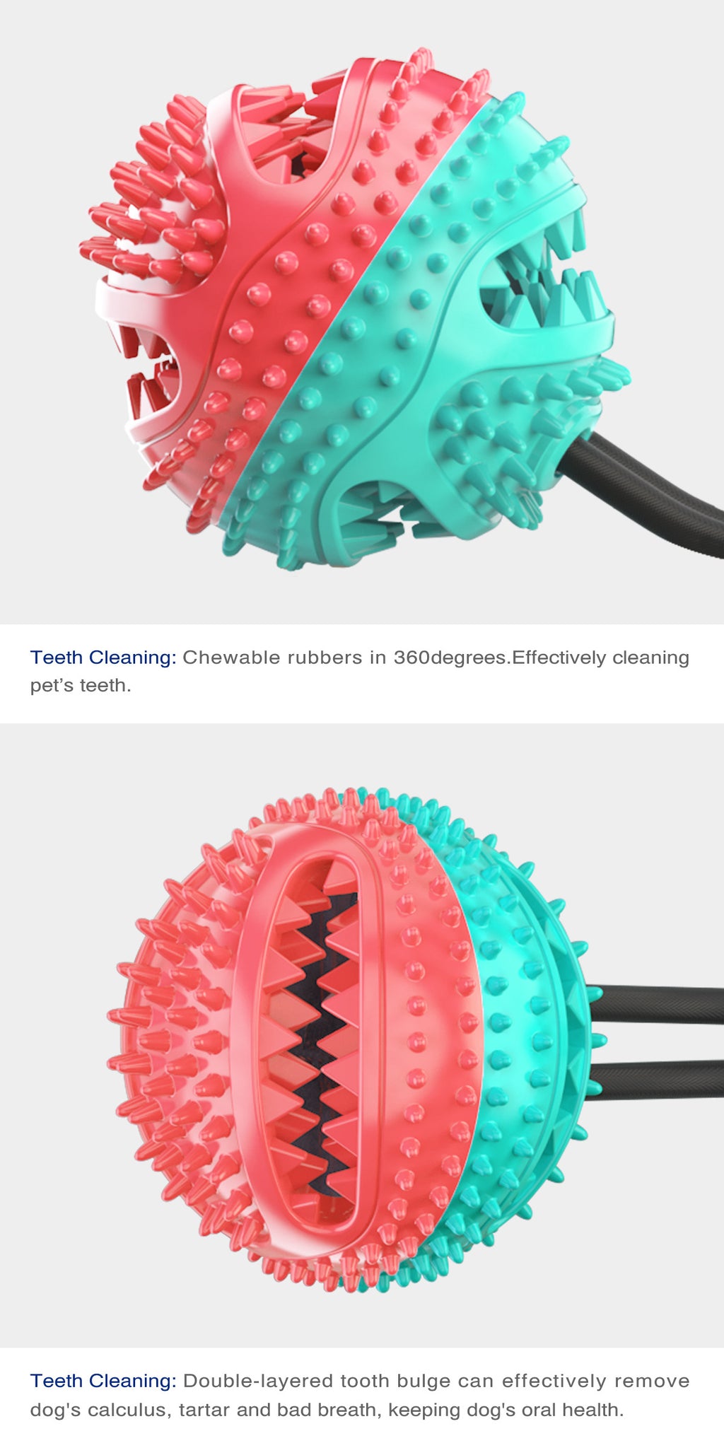 Pet Supplies Manufacturer Wholesale Company New Hot Amazon Dog Sound Leaking Food Toy Suction Cup Pull Rope Ball