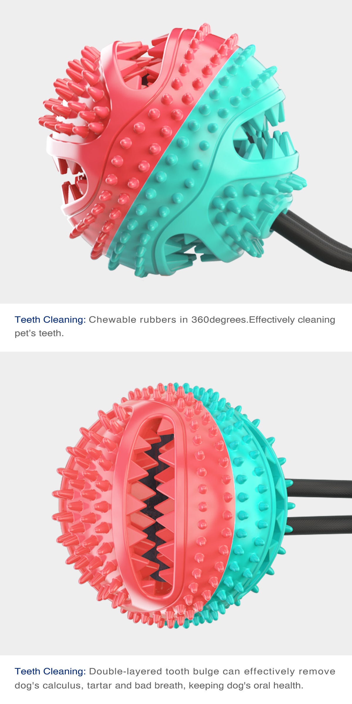 Pet Supplies Manufacturer Wholesale Company New Hot Amazon Dog Sound Leaking Food Toy Suction Cup Pull Rope Ball