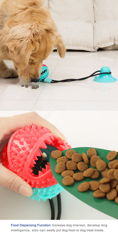 Pet Supplies Manufacturer Wholesale Company New Hot Amazon Dog Sound Leaking Food Toy Suction Cup Pull Rope Ball